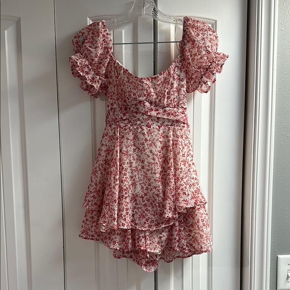 Gina Floral Back Tie Mini Romper